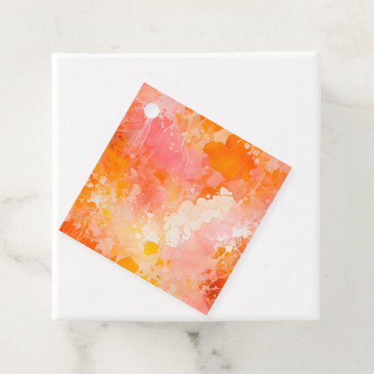 Kleurrijke Splatter Paint Art Gift Labels (In situ)