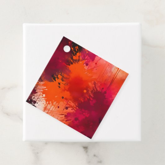 Kleurrijke Splatter Paint Art Gift Labels (In situ)