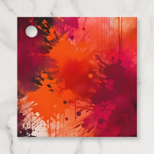 Kleurrijke Splatter Paint Art Gift Labels (Voorkant)
