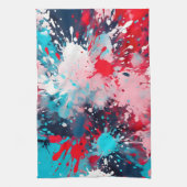 Kleurrijke Splatter Paint Art Keukenhanddoek (Verticaal)