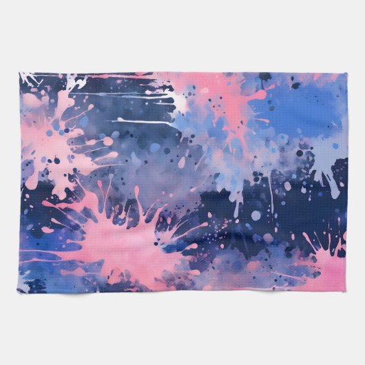 Kleurrijke Splatter Paint Art Keukenhanddoek (Horizontaal)