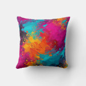 Kleurrijke Splatter Paint Art Square Sierkussen (Achterkant)