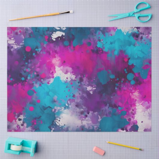 Kleurrijke Splatter Paint Art Tissue Paper Tissuepapier (Craft)