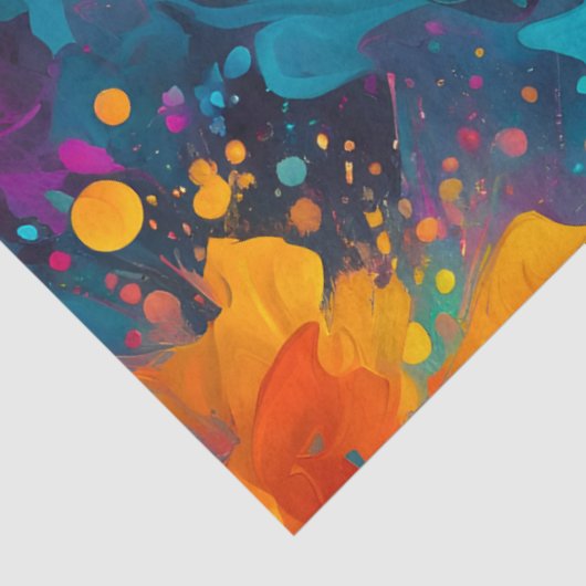 Kleurrijke Splatter Paint Art Tissue Paper Tissuepapier (Detail)