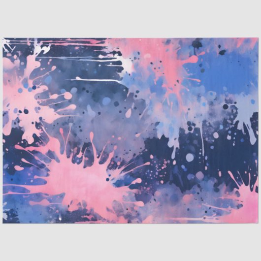 Kleurrijke Splatter Paint Art Tissue Paper Tissuepapier (Voorkant)