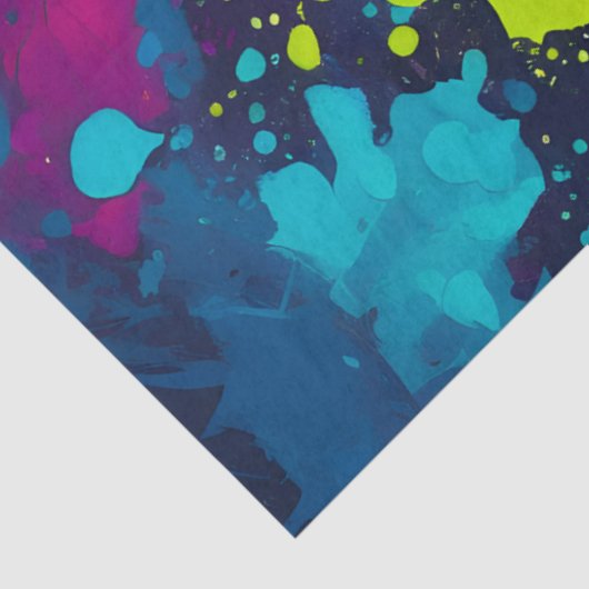 Kleurrijke Splatter Paint Art Tissue Paper Tissuepapier (Detail)