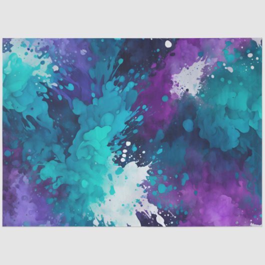 Kleurrijke Splatter Paint Art Tissue Paper Tissuepapier (Voorkant)