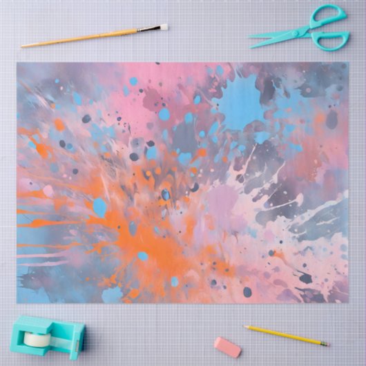 Kleurrijke Splatter Paint Art Tissue Paper Tissuepapier (Craft)
