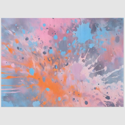 Kleurrijke Splatter Paint Art Tissue Paper Tissuepapier (Voorkant)