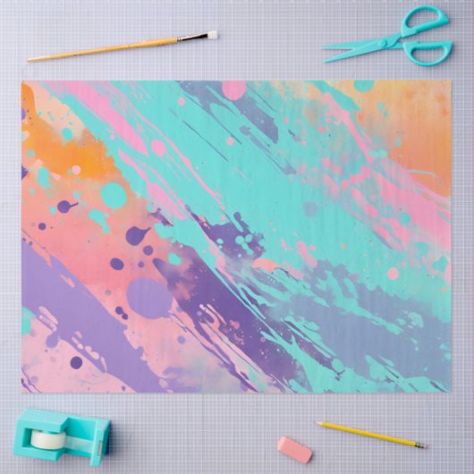 Kleurrijke Splatter Paint Art Tissue Paper Tissuepapier (Craft)