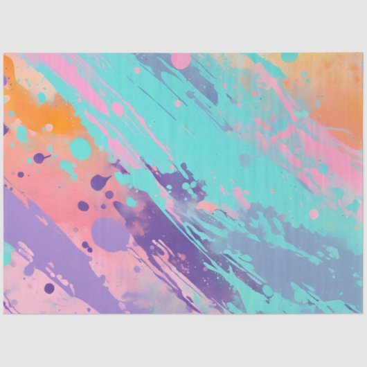 Kleurrijke Splatter Paint Art Tissue Paper Tissuepapier (Voorkant)