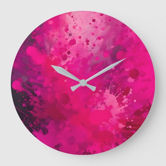 Kleurrijke Splatter Paint Art Wall Clock Grote Klok (Voorkant)