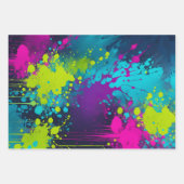 Kleurrijke Splatter Paint Art Wrapping Papiervelle Inpakpapier Vel (Voorkant 2)