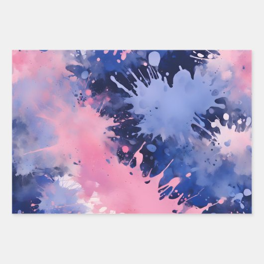 Kleurrijke Splatter Paint Art Wrapping Papiervelle Inpakpapier Vel (Voorkant 3)