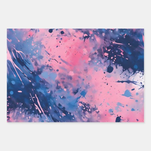 Kleurrijke Splatter Paint Art Wrapping Papiervelle Inpakpapier Vel (Voorkant 2)