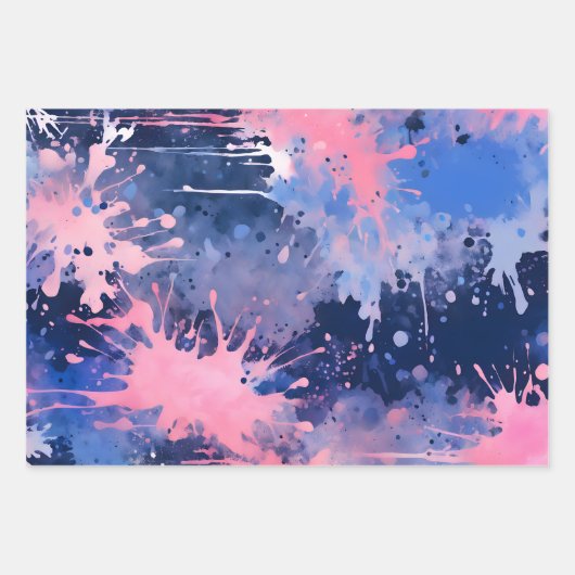 Kleurrijke Splatter Paint Art Wrapping Papiervelle Inpakpapier Vel (Voorkant)