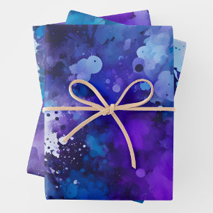 Kleurrijke Splatter Paint Art Wrapping Papiervelle Inpakpapier Vel
