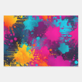 Kleurrijke Splatter Paint Art Wrapping Papiervelle Inpakpapier Vel (Voorkant 2)