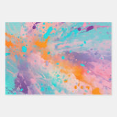 Kleurrijke Splatter Paint Art Wrapping Papiervelle Inpakpapier Vel (Voorkant 3)