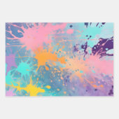 Kleurrijke Splatter Paint Art Wrapping Papiervelle Inpakpapier Vel (Voorkant 2)
