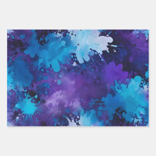 Kleurrijke Splatter Paint Art Wrapping Papiervelle Inpakpapier Vel (Voorkant 2)