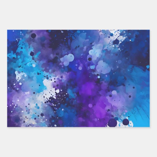 Kleurrijke Splatter Paint Art Wrapping Papiervelle Inpakpapier Vel (Voorkant)