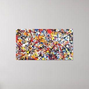 KLEURRIJKE SPLATTER VI - Actie schilderen -Abstrac Canvas Afdruk
