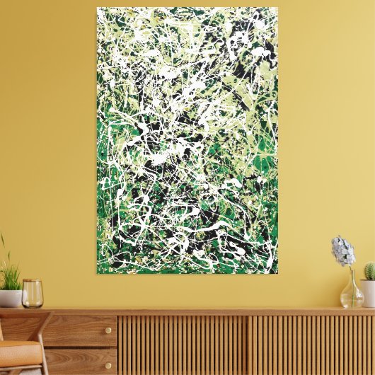 KLEURRIJKE SPLATTER VIII - Action painting - Canvas Afdruk (Insitu (Woonkamer))