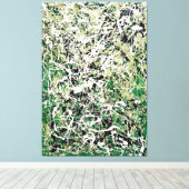 KLEURRIJKE SPLATTER VIII - Action painting - Canvas Afdruk (Insitu (Houten vloer))