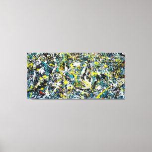KLEURRIJKE SPLATTER X - Action painting - Abstract Canvas Afdruk