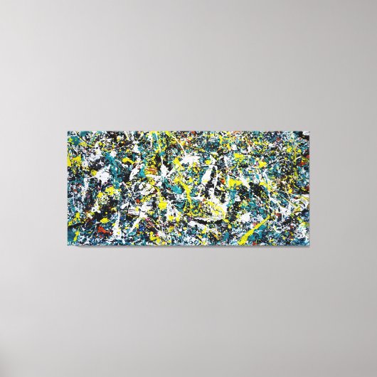 KLEURRIJKE SPLATTER X - Action painting - Abstract Canvas Afdruk (Voorkant)