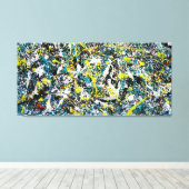 KLEURRIJKE SPLATTER X - Action painting - Abstract Canvas Afdruk (Insitu (Houten vloer))