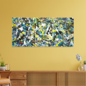 KLEURRIJKE SPLATTER X - Action painting - Abstract Canvas Afdruk (Insitu (Woonkamer))