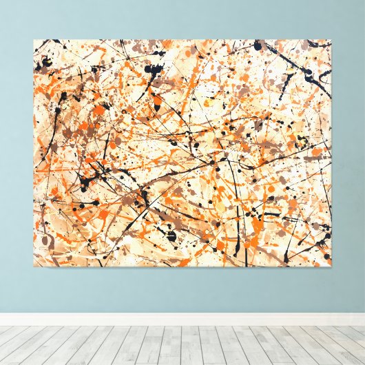 KLEURRIJKE SPLATTER XII - Actie schilderen -Abstra Canvas Afdruk (Insitu (Houten vloer))