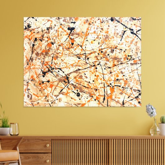 KLEURRIJKE SPLATTER XII - Actie schilderen -Abstra Canvas Afdruk (Insitu (Woonkamer))