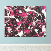 KLEURRIJKE SPLATTER XLI - Actie schilderen -Abstra Canvas Afdruk (Insitu (Houten vloer))