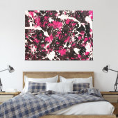 KLEURRIJKE SPLATTER XLI - Actie schilderen -Abstra Canvas Afdruk (Insitu (Slaapkamer))
