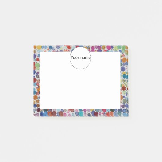 Kleurrijke splatters: abstract ontwerp post-it® notes (Voorkant)