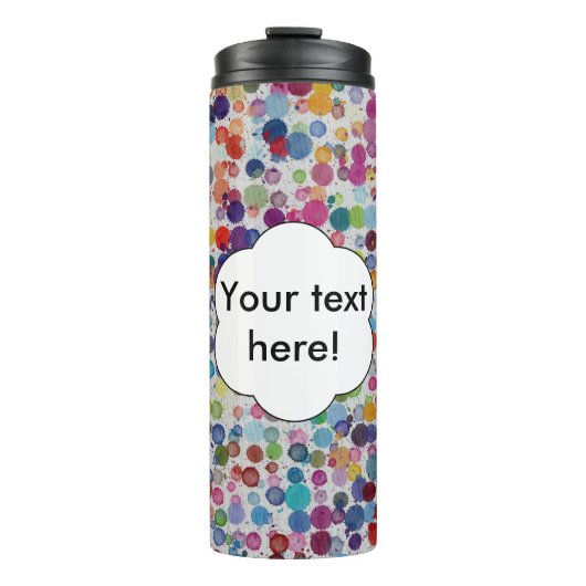 Kleurrijke splatters: abstract ontwerp thermosbeker (Voorkant)