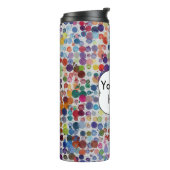 Kleurrijke splatters: abstract ontwerp thermosbeker (Gedraaid links)