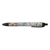 Kleurrijke splatters: abstract ontwerp zwarte inkt pen (Bodem)