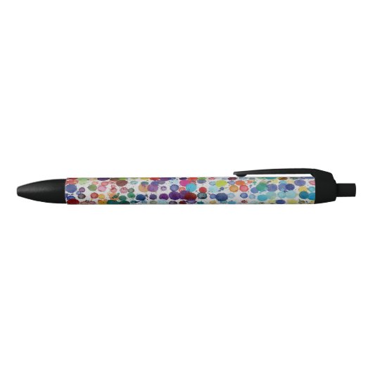 Kleurrijke splatters: abstract ontwerp zwarte inkt pen (Bovenkant)