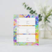 Kleurrijke splatters adresboek pagina (Staand voorkant)