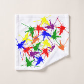 Kleurrijke splatters bad handdoek (Wasdoekje)