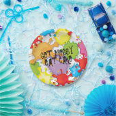 Kleurrijke splatters voor verfbalken, borden papieren bordje (Feest)