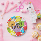 Kleurrijke splatters voor verfbalken, borden papieren bordje (Feest)