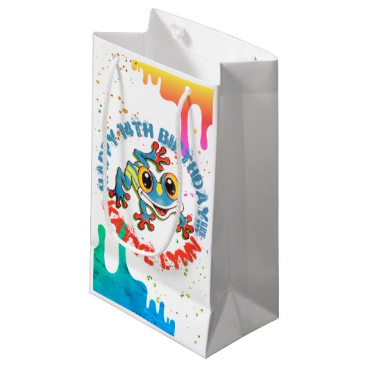 Kleurrijke Spletters van verf en drijfgas Klein Cadeauzakje (Voorkant Gekanteld)