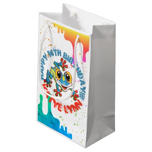 Kleurrijke Spletters van verf en drijfgas Klein Cadeauzakje (Achterkant Gekanteld)