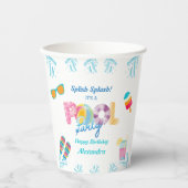 Kleurrijke Splish Kids Verjaardag Zwembad Party Papieren Bekers (Voorkant)