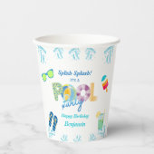 Kleurrijke Splish Splash Boys Verjaardag Pool Part Papieren Bekers (Voorkant)